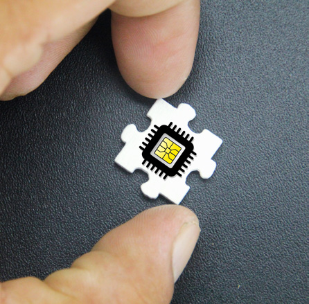 Chip LED al microscopio