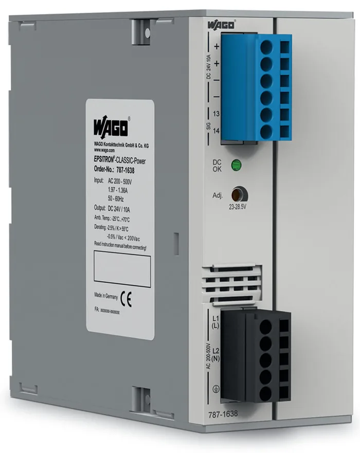 WAGO 787-1638 — Alimentatore switching · Classic · 2 fasi