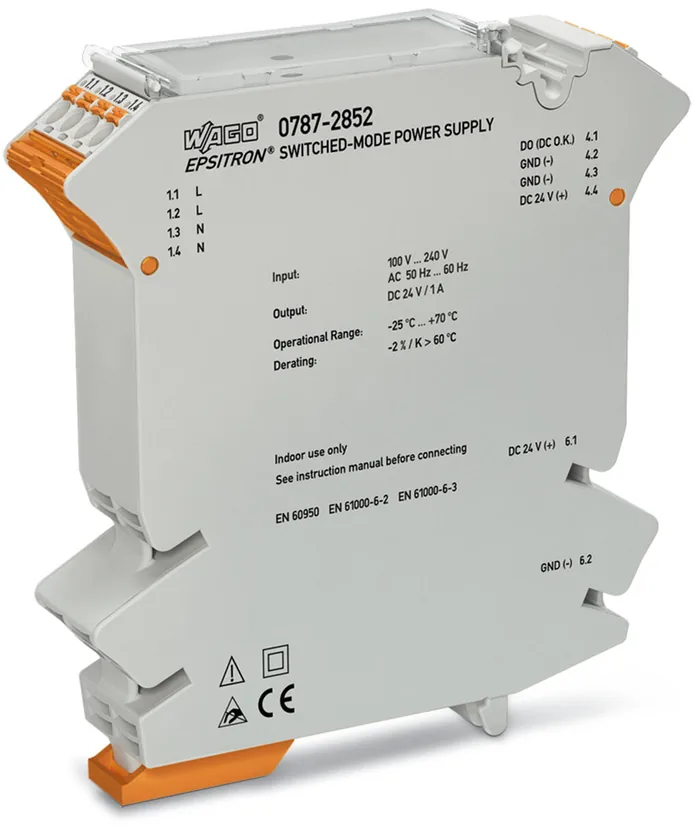 WAGO 787-2852 — Alimentatore switching · 1 fase · Tensione d'uscita 24 V DC