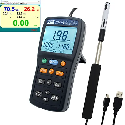 TES-1341N — Anemometro a filo caldo