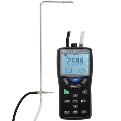 TES-3142 / TES-3142U — Anemometro a tubo di Pitot e manometro differenziale